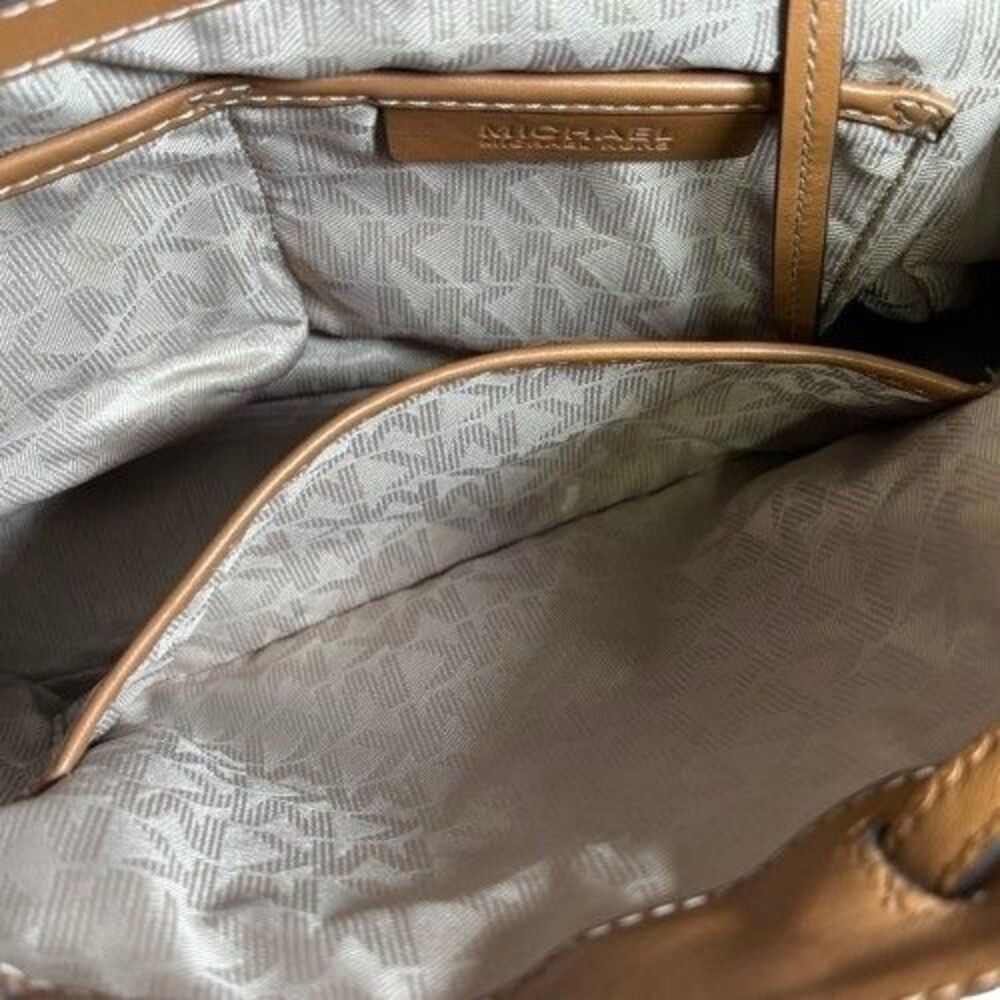 Michael Kors Romy Acorn Brown Pebbled Leather Medium Backpack Handbag - Picture 9 of 16